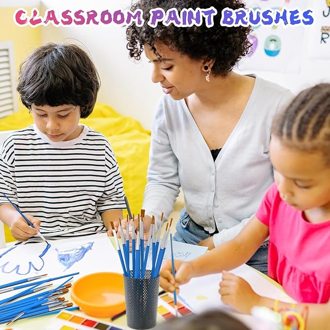 Small Paint Brushes for Crafts, Paint Brushes Set for Acrylic Painting 30PCS Bulk, Mini Painting Brushes for Kids Adults Oil Watercolor Rock Painting Body Face Nail Art