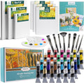 Inburit Paint Set for Adults & Kids, Painting Supplies Kit with 6 Canvases, 24 Acrylic Paints(22ml), 8 Brushes, 1Painting pad, Palette, Deluxe Paint Set for Kids, Student & Artist