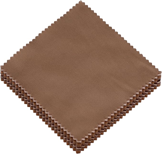 42Pcs Solid Fabric Charm Packs for Quilting 5 inch, Cotton Quilting Fabric Squares 5x5 inch for Quilting, Sewing, Quilt, Bags, Apparel, and Crafts - Brown White Cream Ivory Natural Parchment