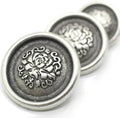 Antique Silver Metal Buttons - 12 Pcs - 3 Size Options - Floral Round Metal Shank Buttons Vintage for Men Women Blazer Coat Uniform Shirt Suit and Jacket Sewing Craft DIY N12501