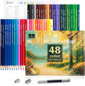 48 Colored Pencils for Adult Coloring Books, Drawing Coloring Pencils for kids, Soft Core Colored Pencil with Sharpener for Coloring, Drawing, Sketching