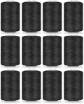12PCS Thread - 1000Yard Black All Purpose Sewing Machine Thread for Sewing Machine, Hand Stitching, Embroidery Clothing Repair, Home Decor