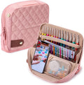 Empty Crochet Hook Case - Stand Up Crochet Hook Organizer with 30 Slots for Crochet Hooks & needles, Crochet Accessories - Crochet Needles Set for Crochet Lovers, Crochet Kit for Beginners