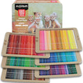 180 Colored Pencil Set for Adults & Artists, Rich Pigment Soft Core, 15 Metallic Pencils, 6 Neon Pencils, Ideal for Coloring Drawing Sketching Shading Blending, Vibrant Colors (Tin Case)