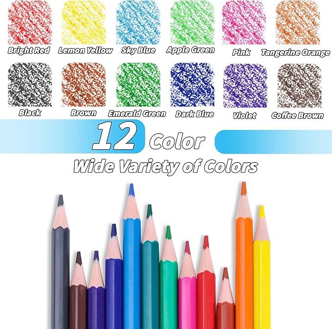 360 Count Colored Pencils Bulk, 30 Packs Colored Pencils, 12 Colors Pre-sharpened Coloring Pencils for Adults, Bulk School Supplies for Teachers, Classroom Prizes, Drawing Sketching Shading