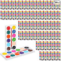 Outus 144 Pcs Watercolor Paint Set Bulk Mini Paint Set Washable Watercolor Palette with Painting Brushes for Art Party Supplies Prizes Stocking Stuffers, 3.3 x 2.6 Inch(12 Colors)