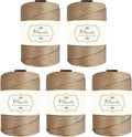Maxee Premium Polyester Macrame Cord 3 mm × 218 yd (5 Pack),3mm 100% Polypropylene Macrame Cord,Ideal for Crochet, Wall Hangers, Bags, Rugs & DIY Crafts（ Khaki）
