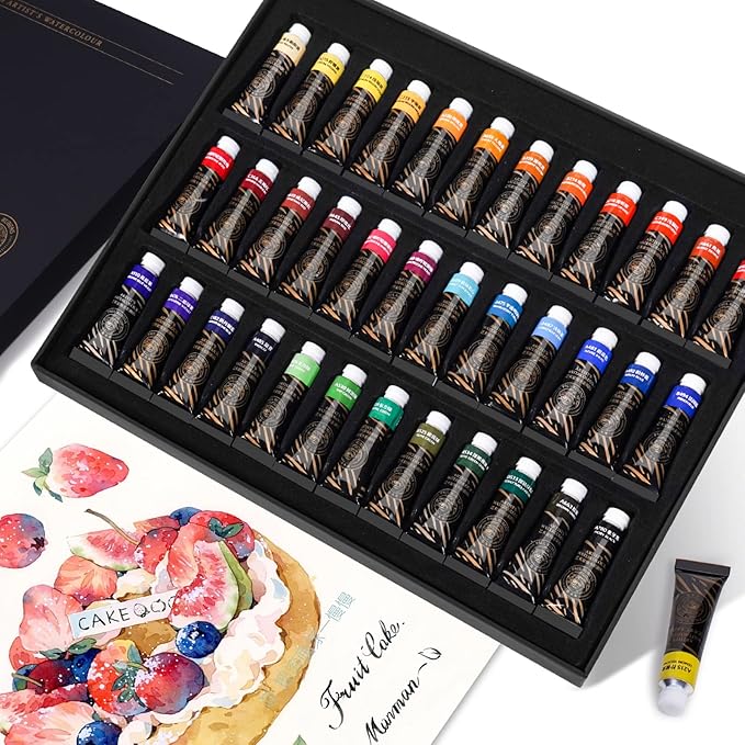 Paul Rubens Artist Watercolor Paint Set,36 * 5 ml Vibrant Colors, Watercolor Tubes for Profesional Artists&Hobbists, Art Supplies for Watercolor Painting, Comic, Illustration, Decoration
