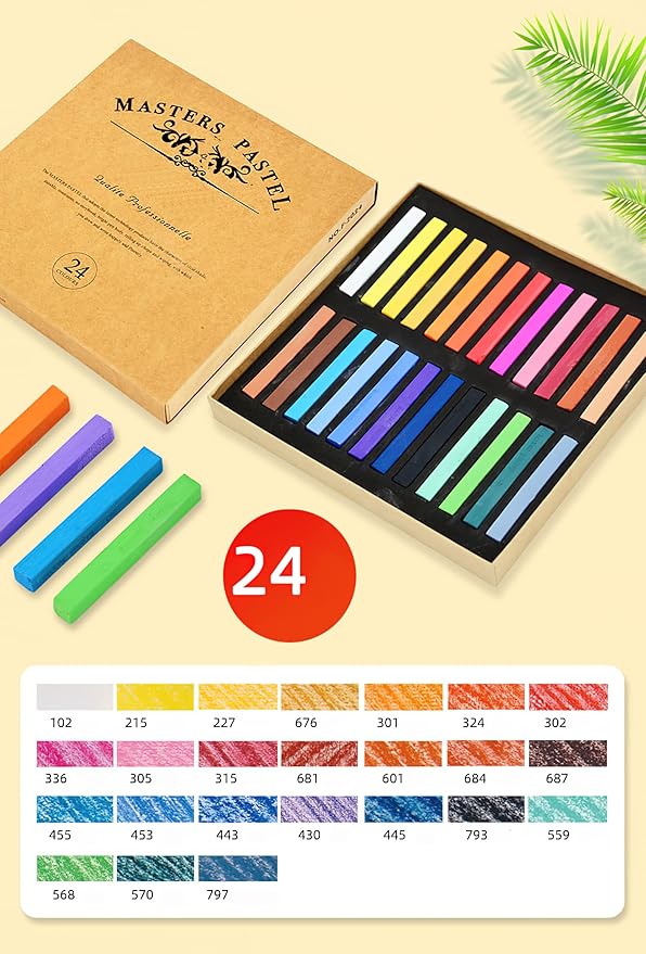 YYMIYU Neutral Color Chalk Pastels for Professional Artist 24 Colour