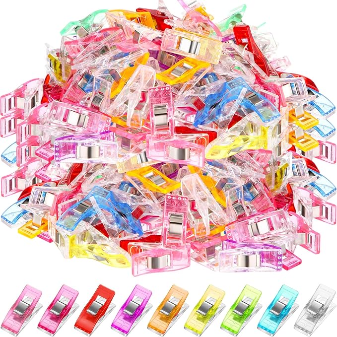 400 Sewing Clips Quilting Supplies Multipurpose Plastic Fabric Clips Assorted Colors for Sewing Quilting Binding Crafts