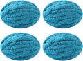 Chunky Yarn for Hand Knitting, No7 Thick Yarn, 250Grams 32Yards, Pack of 4, Perfect for Knitters and Crafters (Lake Blue)