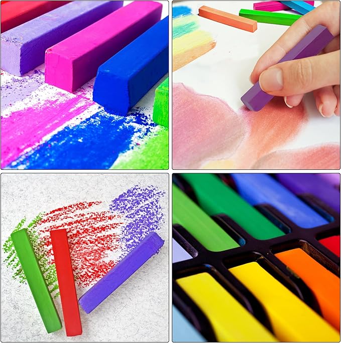 Soft Pastel for Artists, 24 PCS Vibrant Colors Chalk Sticks - Premium Pastel Art Supplies for Drawing, Blending, and Shading - Ideal for Adults and Beginners