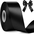 Fullive 1 1/2 Inch Black Ribbon, 30 Yards Black Ribbon for Gift Wrapping, Solid Polyester Satin Halloween Ribbons for Graduate Halloween Decorations DIY Hair Bows Floral Arrangements Wrapping Bouquet