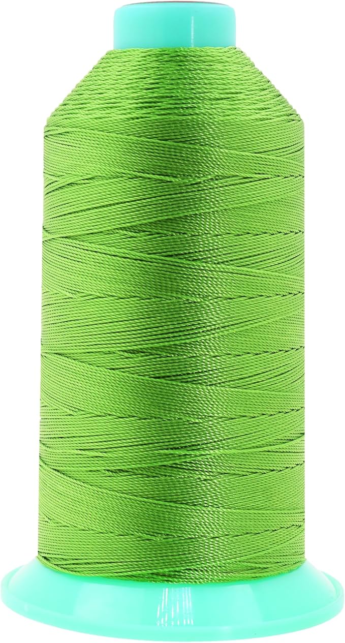 Mandala Crafts Size 207 630D T210 Bonded Nylon Thread - Apple Green 800 YDs Tex 210 Heavy Duty Sewing Threads for Leather, Jeans, Weaving, Outdoor Marine Upholstery