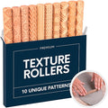 Byllstore Clay Texture Rollers | 10-Pack | 5 in x 0.65 in | Premium Wooden Pottery Tools