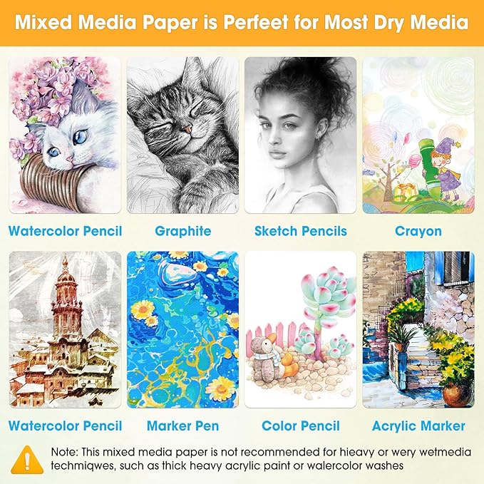 Qlmhudaim Portable Travel Sketchbook | Spiral Bound 4x6 with Tear Line, 55 Sheets 98lb/160g | for Watercolor & Quick Sketching |Portable Travel Art Suitable for Kids, Adults & Artists