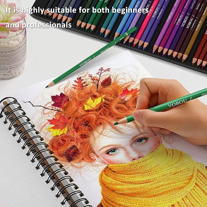 72 Colors Artist Colored Pencils Set for Adult Coloring Books, Soft Core Coloring Pencils, Professional Numbered Drawing Pens for Layering Shading Blending, Gift Tin Box for Beginners