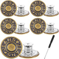 10 Sets Jean Buttons for Loose Jeans, 17mm Jean Button Replacement, Removable Jean Button Replacement Repair Kit with Threads Rivets and Screwdriver, Zinc Alloy Jean Buttons Repair Kit