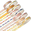 YUBBAEX 10 Rolls Sparkling Washi Tape Set 8mm Skinny Gold Foil Decorative Masking Washi Tapes for Bullet Journal,Scrapbook, Planner, DIY Crafts (Various Fruits)