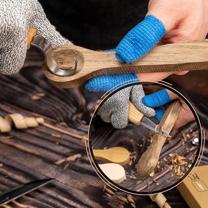 BeaverCraft Wood Carving Spoon Blanks Kit BB3 - Wooden Blank for Spoon Carving - Whittling Wood - Soft Blocks Set for Hobby - Unfinished Wooden Blanks 4 pcs Alder, Walnut, Elm, Maple