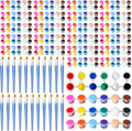 30 Pack Mini Acrylic Paint Set, 420 PCS Kids Paint Kit Container Strips Storage, 12 Colors Acrylic Paints Strips for Kids&Adults Craft Paint for Home Classroom Party Favors Paiting Gifts (420)