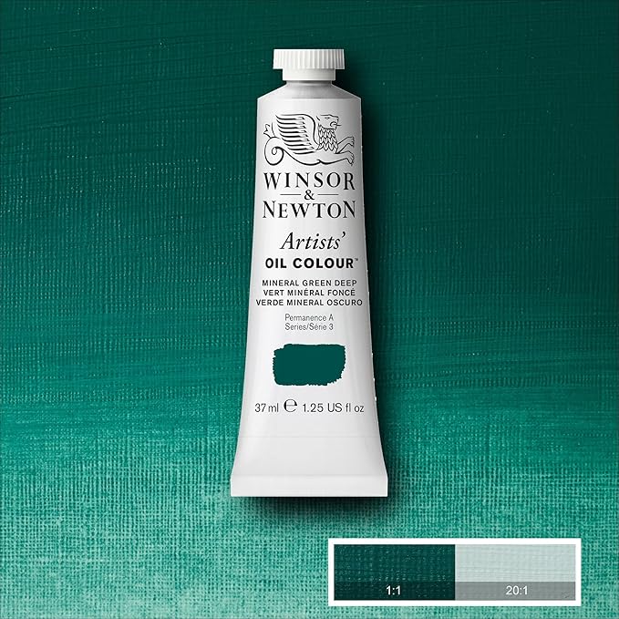 Winsor & Newton Artists' Oil Color, 37ml (1.25 oz) Tube, Mineral Green Deep