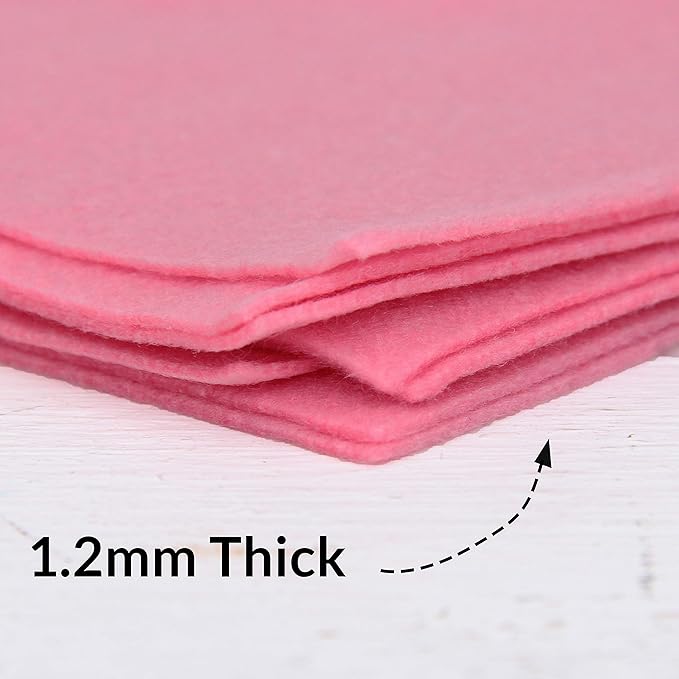 Threadart Premium Felt Roll - 12" x 10yd - Pink | Soft Wool-Like Feel | 1.2mm Thick Fabric for DIY Crafts, Sewing, Crafting Projects | Compatible with Cricut Maker