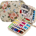 Printing Sewing Kit Floral Pattern Sewing Set Small Basic Travel Sewing Kit for Adults, 87 PCS Professional Sewing Supplies Accessory for Emergency, Home