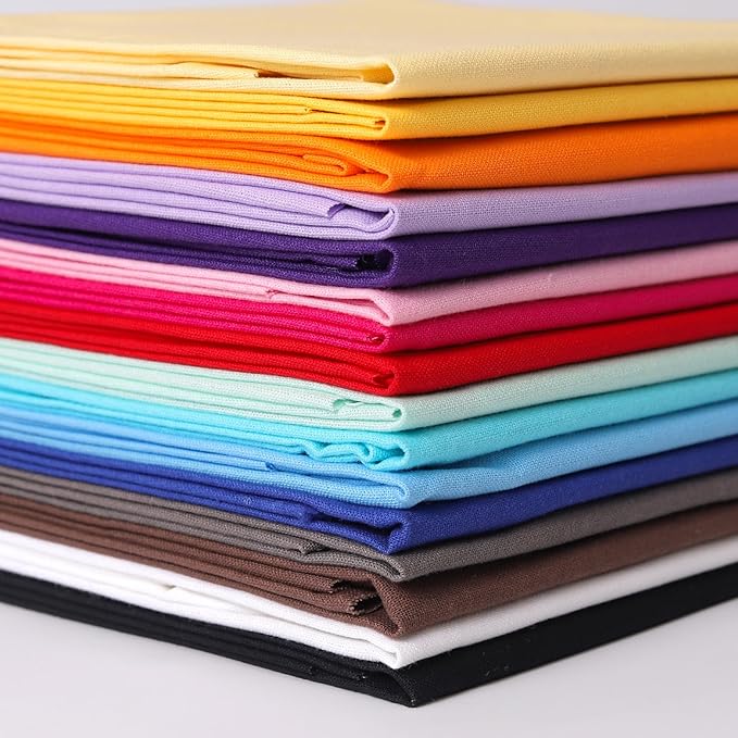 18 * 21inch Cotton Fabric, Premium Fabric Pure Quilting Fat Quarter Bundles Patchwork for Sewing DIY Craft (Colorful-16, 16PCS)