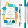 Primrosia 12 Dual Tip Watercolor Marker Pens - Fine Tip & Brush Tips, Professional Quality, 4 x Sticker Sheets, Blendable, Non-Toxic, Perfect for Calligraphy, Drawing & Coloring. (Coastal)