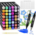 Alcohol Markers Set 48 Colors - Dual Tips Drawing Marker Alcohol Based Marker Pens for Adult Kids Coloring Painting Book Professional Art Supplies with Carrying Case