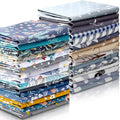 30 Pieces 10 x 10 Inches Cotton Fabric Bundle Squares Patchwork Floral Fabric Sewing Quilting Bundles Assorted Pattern Cloth for DIY Scrapbook Craft Making(Classic)