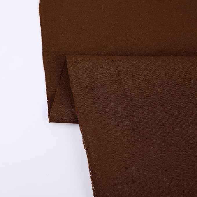 Cotton Fabric Natural Cotton Poplin Fabric by The Yard 100% Cotton, 59 Inches Wide Soft Embroidery Fabric Material for Quilting, Sewing, Crafts, Binding, Backing and Lining (Brown, 3 Yard)