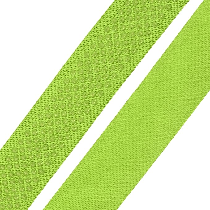Mandala Crafts 1.5 Inch Elastic Silicone Gripper Tape for Clothing - 10 Yds Dotted Non Slip Elastic Band for Sewing - Lime Green Silicone Flat Fabric Stretchy Ribbon Straps