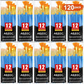 AROIC Acrylic Painting Brush Set, 10 Packs / 120 Pcs, Nylon Brush Head, Suitable for Oil and Watercolor, Perfect Suit of Art Painting, Best Present for Painting Enthusiasts.