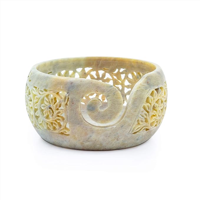 Nagina International Stone Carved Beautiful Yarn Ball Storage Bowls | Yarn Storage Bowl & Accessories