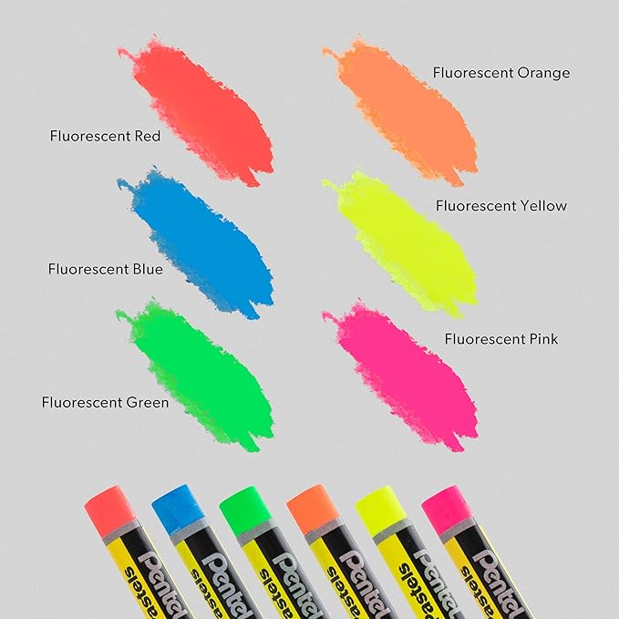 Pentel Arts Oil Pastels - 50 Color Set with Metallic and Fluorescent Packs, 3pk Set
