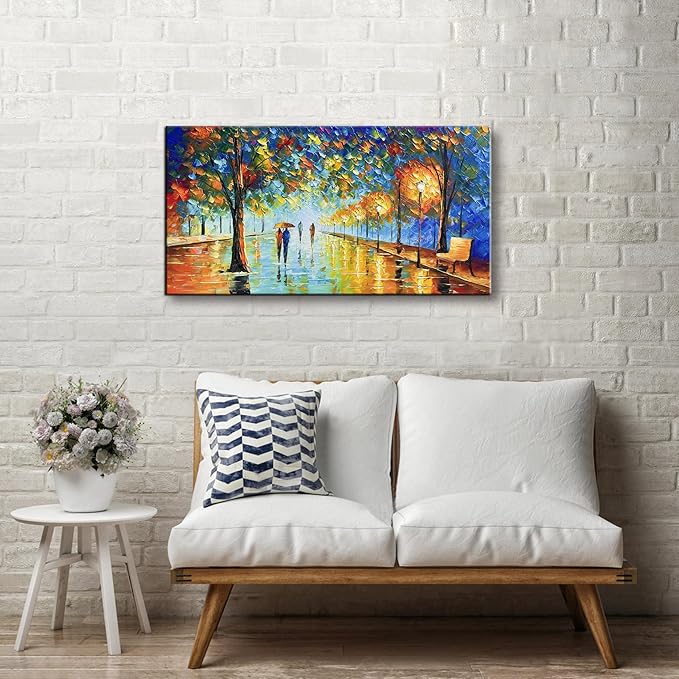 Tyed art- Large Contemporary Wall Art Landscape Oil Painting On Canvas palette knife Textured Tree Painting hand-painted Acrylic Abstract Landscape wall art modern canvas painting Living room bedroom bedside sofa background painting 30x60inch