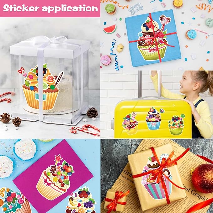36 Sheets Cupcake Make a Face Stickers, Make Your Own Stickers Mix and Match Ice Cream and Cupcake Sticker Sheets, Cupcakes Sticker for Kids, Classroom Activities, Crafts Cupcakes Party Decorations