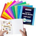 Hygloss Blank Books - Bulk 100 Pack – 4.25" x 5.5" A6 Assorted Colors – Paperback Blank Books for Kids to Write Stories, Doodle Art – Plain Drawing Sketchbook, Unlined Journal, Notebook Without Lines