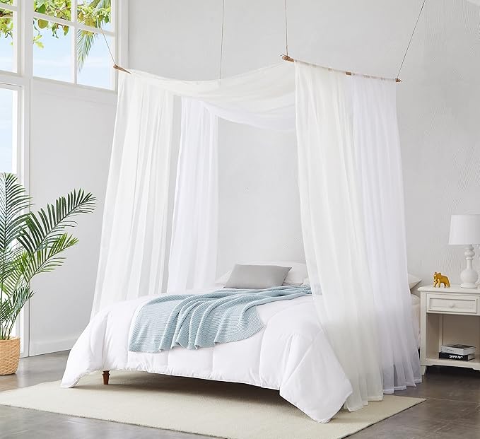 WARM HOME DESIGNS Wedding Arch Draping Fabric Bundle Has 2 144 Inch (12 Feet) Scarves in Beige & White Fabric Colors for Wedding Decoration. AD White & Beige 144”