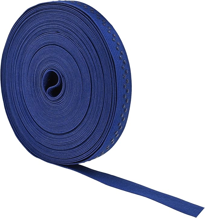 Mandala Crafts 0.5 Inch Elastic Silicone Gripper Tape for Clothing - 10 Yds Dotted Non Slip Elastic Band for Sewing - Navy Blue Silicone Flat Fabric Stretchy Ribbon Straps
