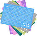 6 Pack Self Healing Cutting Mat, 6 x 8.8inch Rotary Sewing Mat for Crafts, Double Sided Craft Mat for Fabric Scrapbooking（Pink, Purple, Gray, Matcha Green, Sky Blue）