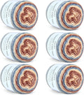 Aeelike Cake Yarn for Crocheting, 6 Skeins Gradient Yarn 100g (3.52 oz) 245m (267 Yards) # 3 Light Weight -Soft Cake Yarns Fairyland Yarns for DIY Making Colorful Blanket Scarves Hat, Khaki Gradient
