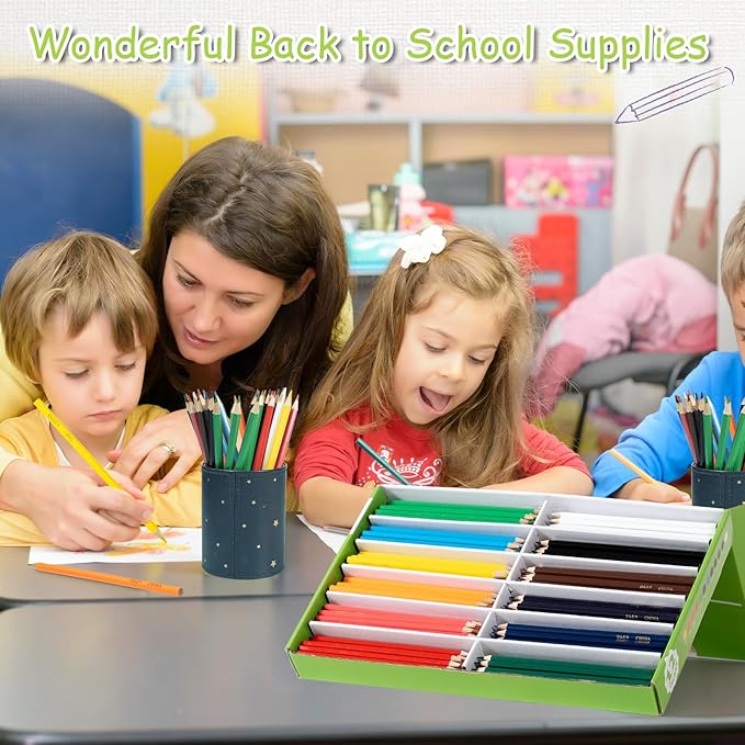 S & E TEACHER'S EDITION Colored Pencils 360Pcs,Coloring Pencils Set Drawing Pencils for Sketch, Woodcase Lead,Wooden Colored, Back to school Christmas Gifts