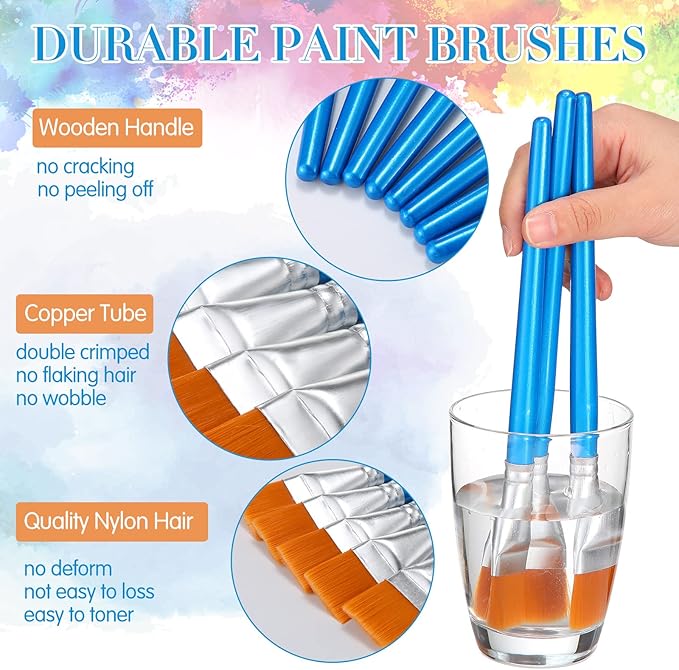 Crtiin 60 Pcs Operation Christmas Bulk Items Paint Brush for Acrylic Painting Paintbrushes Bulk Artist Brush for Detail Watercolor Oil Art(1 Inch)