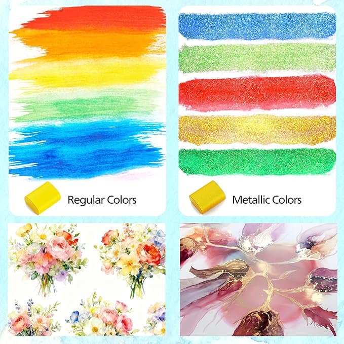Caliart 128 Colors Watercolor Paint Set Portable, for Adults Artists Professional Beginners, Art Supplies Watercolor Painting Kit Sketch Coloring Drawing Birthday Gifts