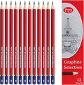 Pepy Graphite Professional Drawing Pencils - Set of 12 5B Pre-Sharpened Black Lead Pencils; Perfect for Drawing, Sketching and Shading, Graphic and Fine Art