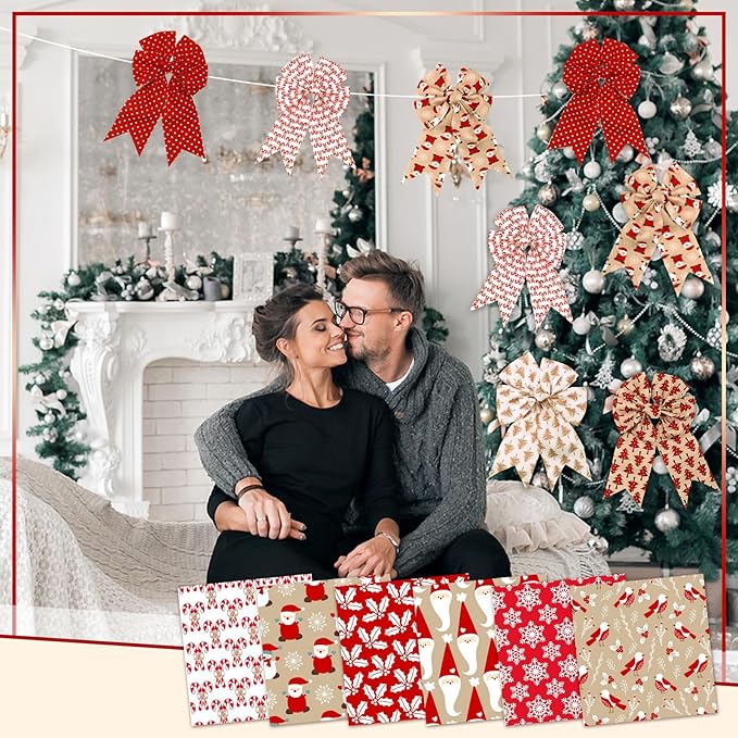 40 Pcs Hot Cocoa Christmas Quilting Fabric Roll 2.56 Inch Precut Fabric Squares Jelly Patchwork Snowflake Red Cardinal Plaid Strips Materials for Winter Xmas Holiday Craft Sewing Panels DIY