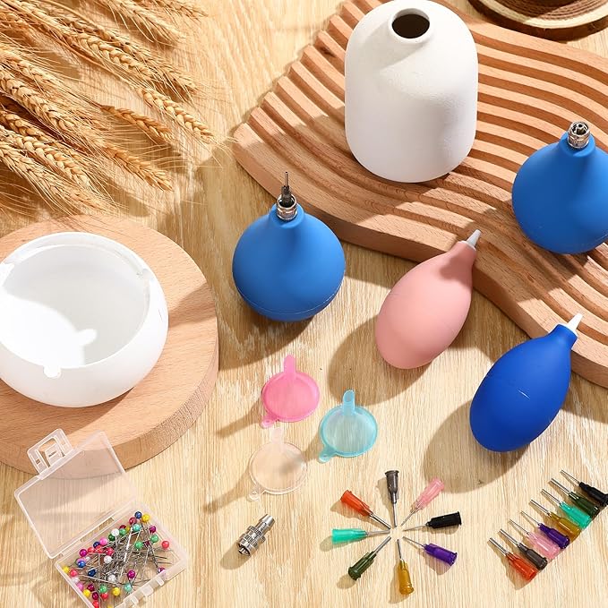 Dandat 102 Pcs Pottery Tools Supplies Ceramic Precision Applicator, Precision Tips Applicator for Ceramic Bottles Glaze 3 Ounce Clay Tools Set, Slip Trailing Pottery Glaze Squeeze Bottle